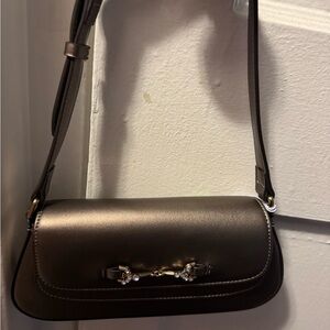 Sam Edelman Metallic Brown Crossbody Bag with Silver Hardware